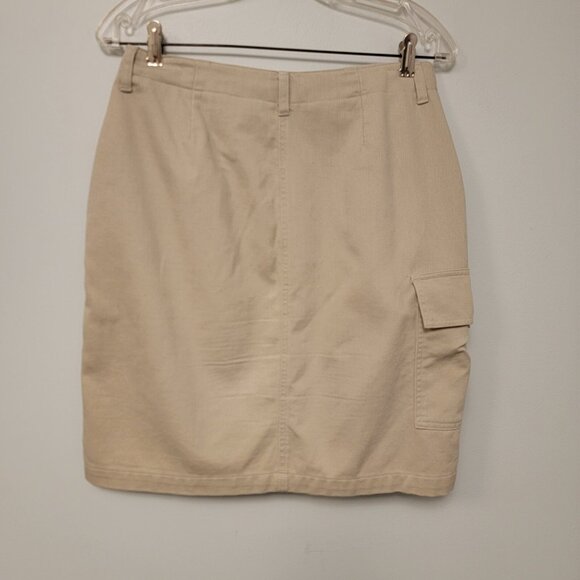 Woolrich Skirt Corduroy Size 10 Beige Knee Length‎ Side Cargo Pocket - Picture 3 of 6